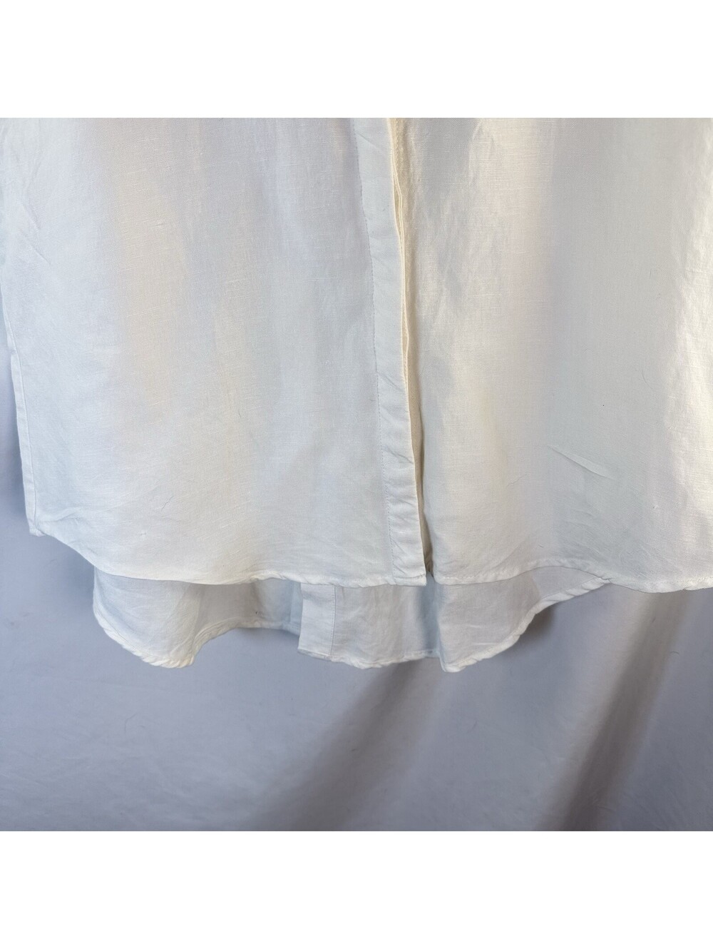 Grace Elements Linen Blend Collared White Sleeveless Button Down Shirt Large - Picture 3 of 8